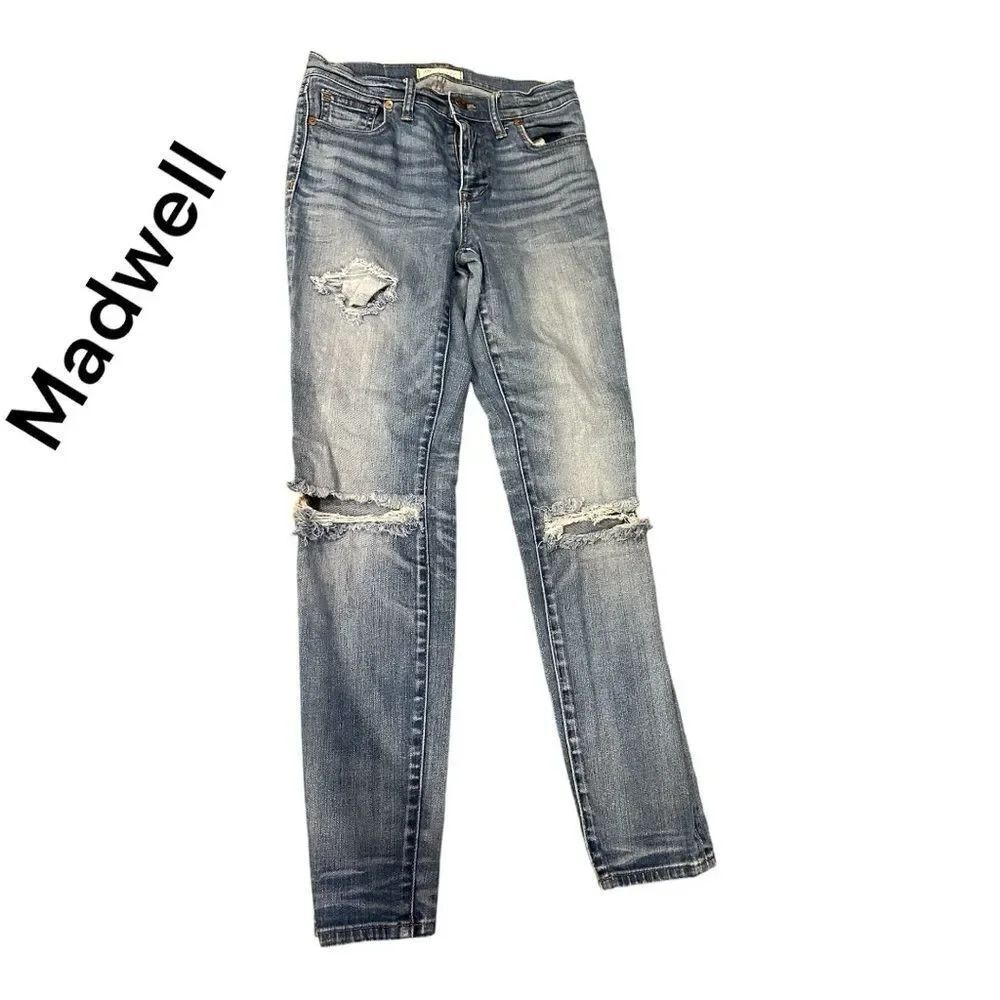 Madwell skinny high rise jeans 27 distressed,